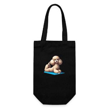 Dog Poodle Yoga Gymnastics - Gift Bag for Bottles - black - Front