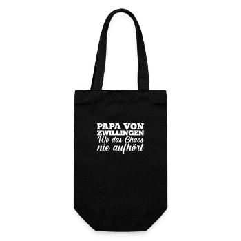 Dad of twins - Gift Bag for Bottles - black - Front