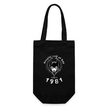 44. Geburtstag Keepin evil at bay since 04/1981 - Geschenkbeutel für Flaschen - Schwarz - Vorne