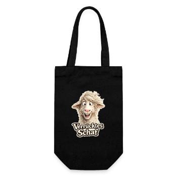 Verrücktes Schaf Motiv - Geschenkbeutel für Flaschen - Schwarz - Vorne