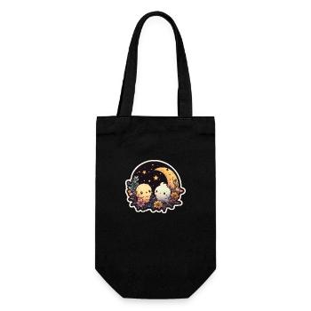 Petits animaux amoureux, ciel étoilé - Sac à bouteille - noir - Devant