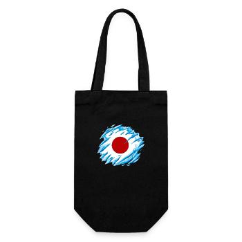 Japan Flagge Used Look Nihon Japanische Fahne - Geschenkbeutel für Flaschen - Schwarz - Vorne