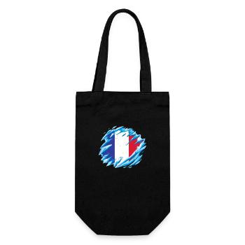 France Flag Distressed Look French Flag - Gift Bag for Bottles - black - Front