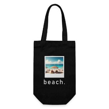 Beach Vibe Retro Foto - Geschenkbeutel für Flaschen - Schwarz - Vorne