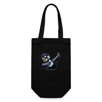 Cooler Emu Strauß Dabbing Tanz - Geschenkbeutel für Flaschen - Schwarz - Vorne