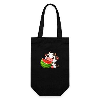Funny Cow Bull Melon Summer Watermelon - Gift Bag for Bottles - black - Front