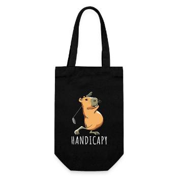 Capybara Golf Handicap - Handicapy - Geschenkbeutel für Flaschen - Schwarz - Vorne