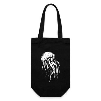 Jellyfish with tentacles, sea creatures - Gift Bag for Bottles - black - Front