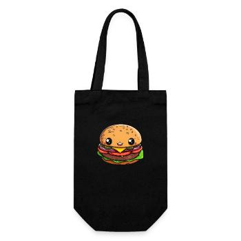 Lustiger Burger Comic - Geschenkbeutel für Flaschen - Schwarz - Vorne