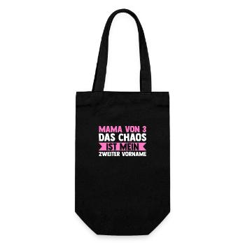 Mom of 3 children - Gift Bag for Bottles - black - Front