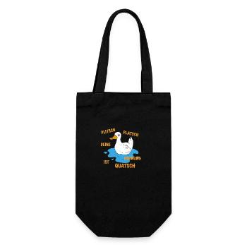 Lustige Ente Spruch - Geschenkbeutel für Flaschen - Schwarz - Vorne