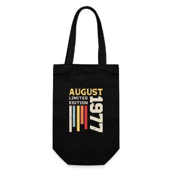 August 1977 - Geburtstagsgeschenk August 1977 August - Geschenkbeutel für Flaschen - Schwarz - Vorne