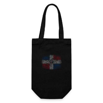 Dominikanische Republik Flagge Dom Rep Fahne Reise - Geschenkbeutel für Flaschen - Schwarz - Vorne