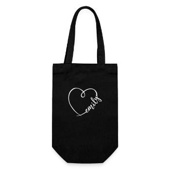Emily Name Calligraphy Heart - Gift Bag for Bottles - black - Front