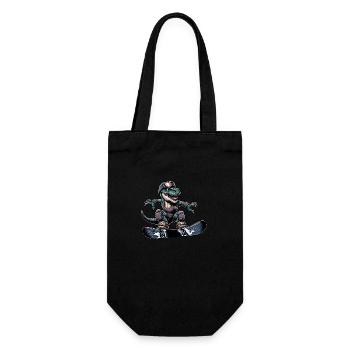 T-Rex Dino Snowboarder - Gift Bag for Bottles - black - Front