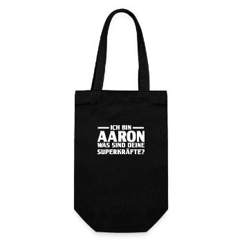 First name Aaron - Gift Bag for Bottles - black - Front