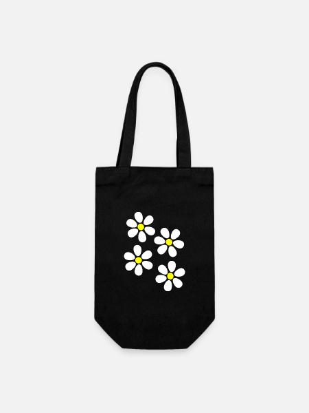 Blume weiß weiße Blume Blumen Geschenk Weihnachten - Geschenkbeutel für Flaschen - Schwarz