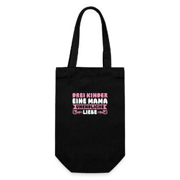 Mom of 3 children - Gift Bag for Bottles - black - Front