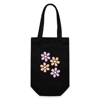 Blume pastell Blume Blumen pastell Blumen flieder - Geschenkbeutel für Flaschen - Schwarz - Vorne