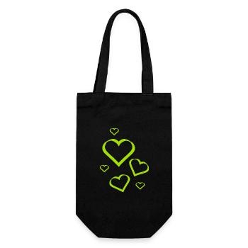 green heart green gift valentine's day - Gift Bag for Bottles - black - Front