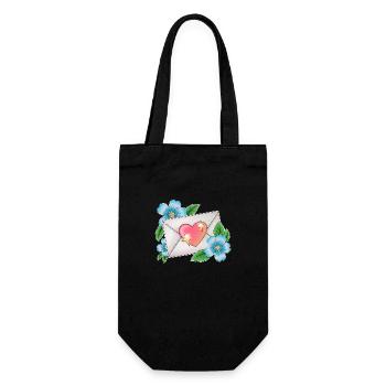 Umschlag mit Blumen - Geschenkbeutel für Flaschen - Schwarz - Vorne