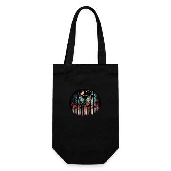 Geometric butterfly with moon in the forest - Gift Bag for Bottles - black - Front
