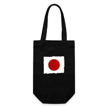 Japan Flagge Used Look Nihon Japanische Fahne - Geschenkbeutel für Flaschen - Schwarz - Vorne