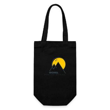 Minimalistisches Ischgl-Logo - Geschenkbeutel für Flaschen - Schwarz - Vorne