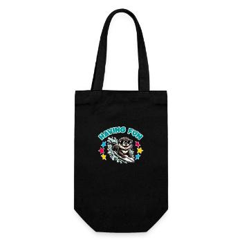 Funny surfing otter with sunglasses - Gift Bag for Bottles - black - Front