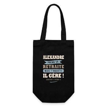Alexandre humour retraite cadeau retraité - Sac à bouteille - noir - Devant