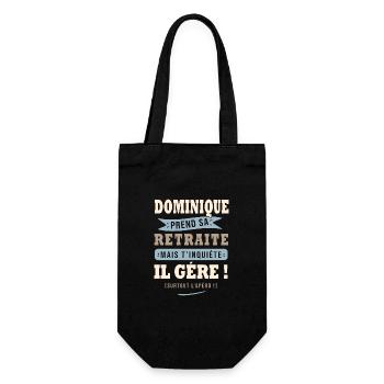 Dominique humour retraite cadeau retraité - Sac à bouteille - noir - Devant