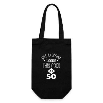 Nicht jeder sieht mit 50 Geschenk so gut aus - Geschenkbeutel für Flaschen - Schwarz - Vorne