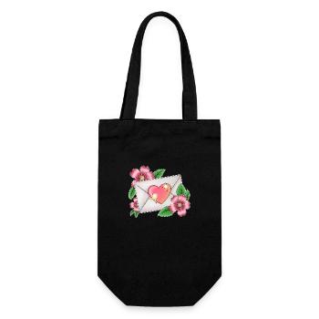 Umschlag mit Blumen - Geschenkbeutel für Flaschen - Schwarz - Vorne