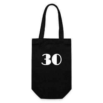 30. 30 JAHRE. 30-JÄHRIGES JUBILÄUM. GEBURTSTAG 30 JAHRE. - Geschenkbeutel für Flaschen - Schwarz - Vorne