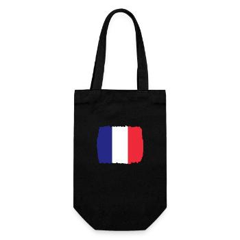 France Flag Used Look French Flag - Gift Bag for Bottles - black - Front