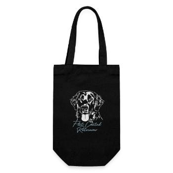 FLAT COATED RETRIEVER Hunde Hund Jagdhund Wilsigns - Geschenkbeutel für Flaschen - Schwarz - Vorne