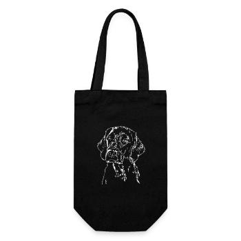 FLAT COATED RETRIEVER Hunde Hund Jagdhund Wilsigns - Geschenkbeutel für Flaschen - Schwarz - Vorne
