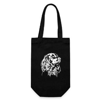 Deutsch Langhaar Portrait Jagdhunde Hund Wilsigns - Geschenkbeutel für Flaschen - Schwarz - Vorne