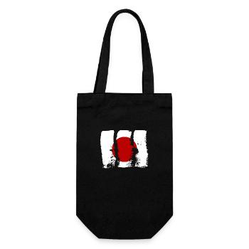 Japan Flagge Used Look Nihon Japanische Fahne - Geschenkbeutel für Flaschen - Schwarz - Vorne