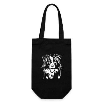Border Collie Crown Dog Dogs Wilsigns - Sac à bouteille - noir - Devant