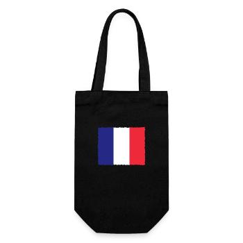 France Flag Distressed Look French Flag - Gift Bag for Bottles - black - Front