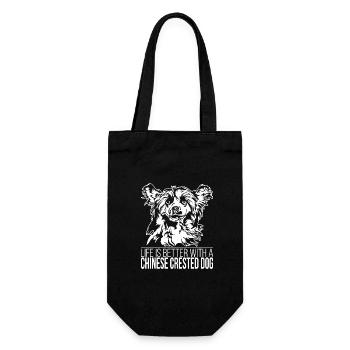 Chinese Crested Dog life is better Hunde Wilsigns - Geschenkbeutel für Flaschen - Schwarz - Vorne