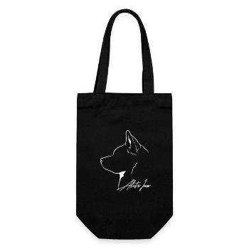 Akita Inu Profil Hunde Hund Wilsigns - Geschenkbeutel für Flaschen - Schwarz - Vorne