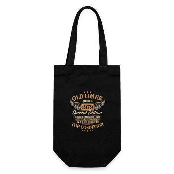 Oldtimer 1979 Jahrgang geboren Geburtstag Geschenk - Geschenkbeutel für Flaschen - Schwarz - Vorne