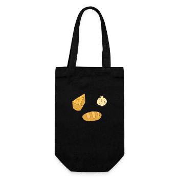 Fromage Pain Oignon Alimentaire Symbole - Sac à bouteille - noir - Devant