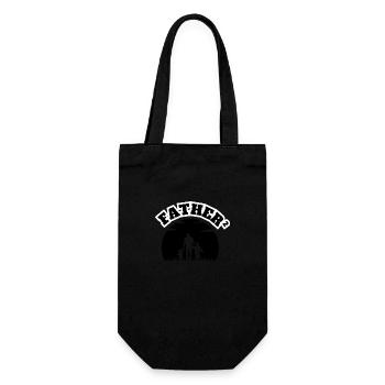 Father² 2 Kids Boy And Girl Black - Geschenkbeutel für Flaschen - Schwarz - Vorne