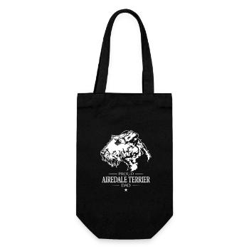 Airedale Terrier Dad Hunde Hund Wilsigns - Geschenkbeutel für Flaschen - Schwarz - Vorne