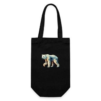 Geometric Polar Bear - Geometry Motif - Gift Bag for Bottles - black - Front