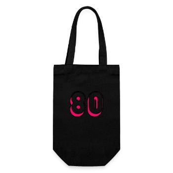 80. 80 YEARS. 80TH ANNIVERSARY. 80 YEARS ANNIVERSARY - Gift Bag for Bottles - black - Front