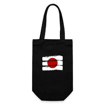 Japan Flagge Used Look Nihon Japanische Fahne - Geschenkbeutel für Flaschen - Schwarz - Vorne